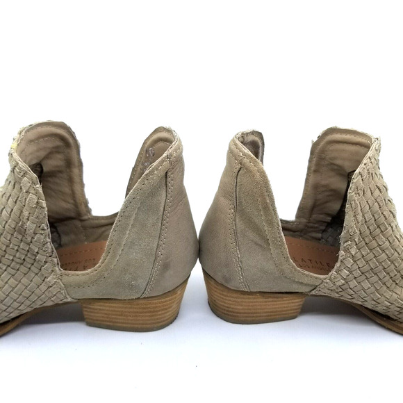 Very Volatile Los Angeles Veracruz Sz 10 Tan Suede Leather Woven Ankle Bootie - Picture 11 of 15